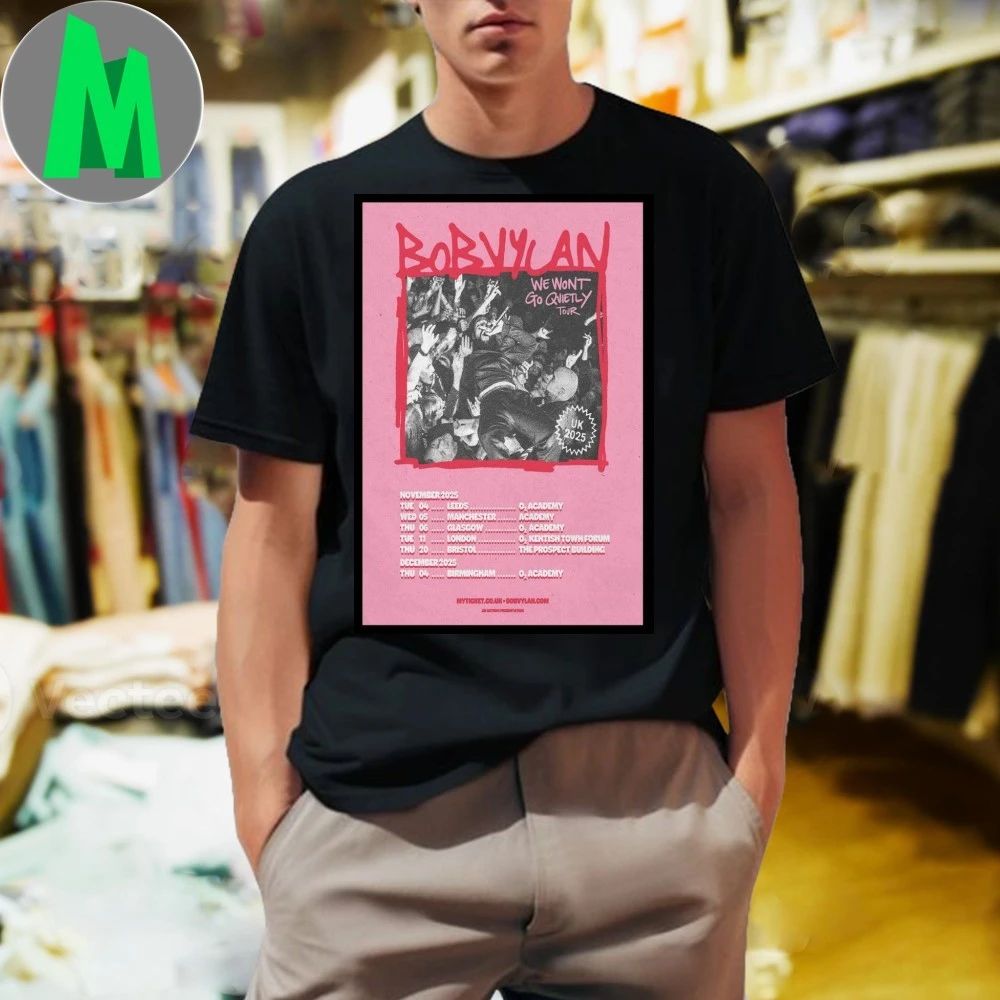 November and December 2025 Tour Bob Vylan Poster - Adult & Kids T-Shirts, Sweatshirts & Hoodies apparel design preview 1