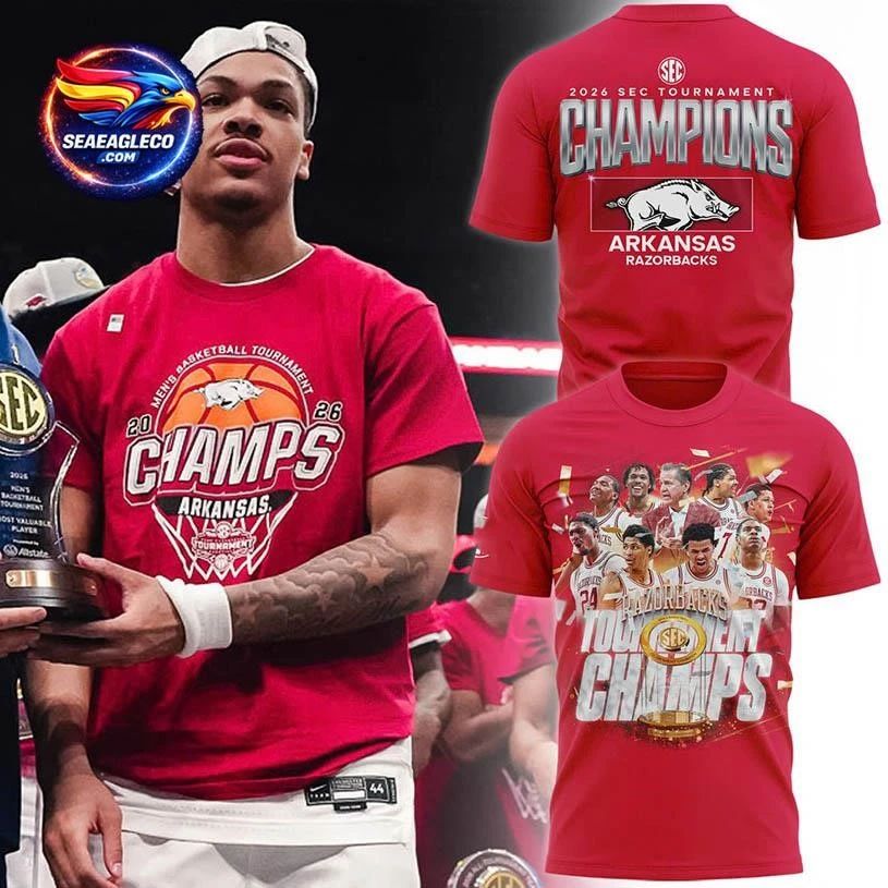 Arkansas Razorbacks 2026 SEC Men's Basketball - Adult & Kids T-Shirts, Sweatshirts & Hoodies apparel design preview 1