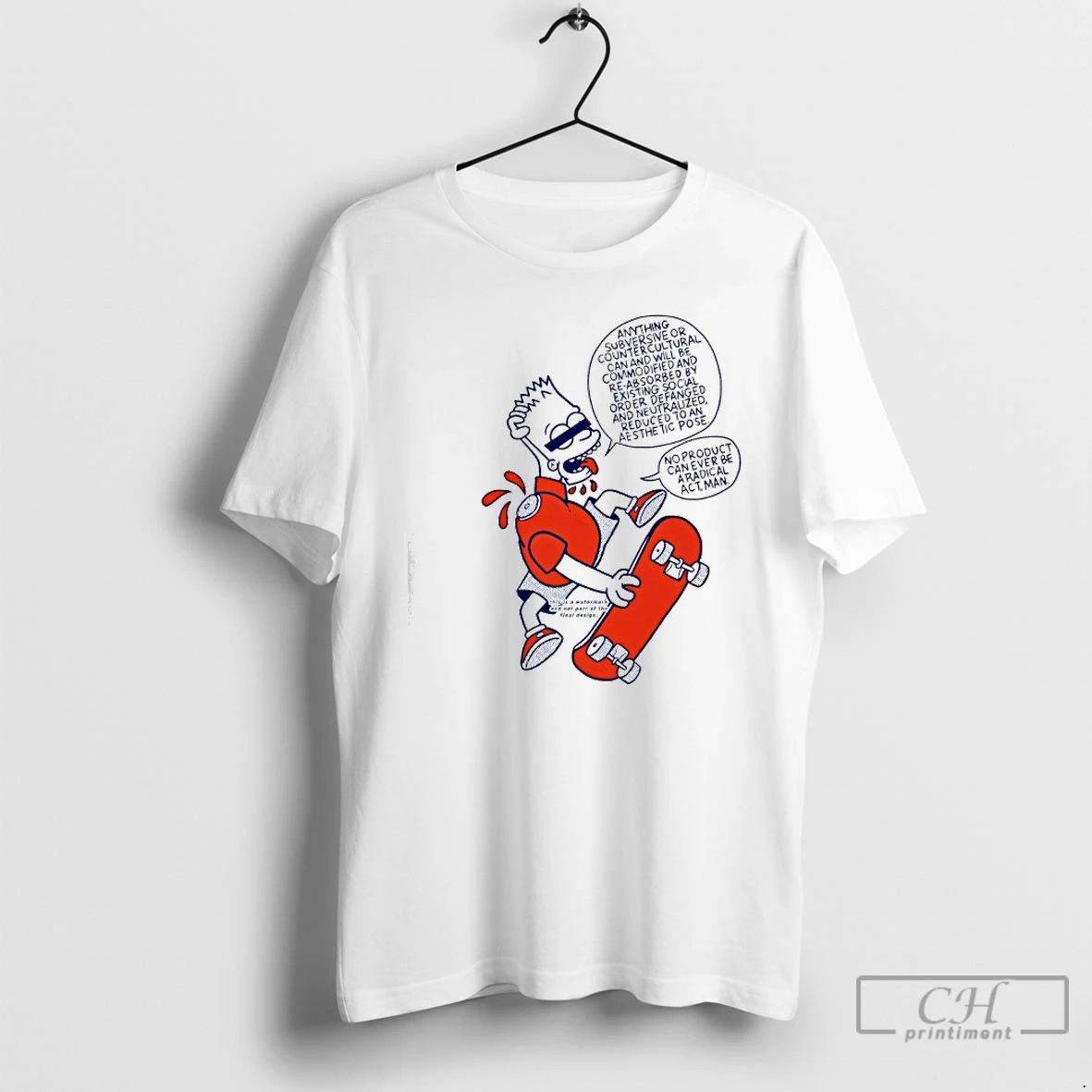 Classic Bart Simpson Skateboard Anything Subversive - Adult & Kids T-Shirts, Sweatshirts & Hoodies apparel design preview 1