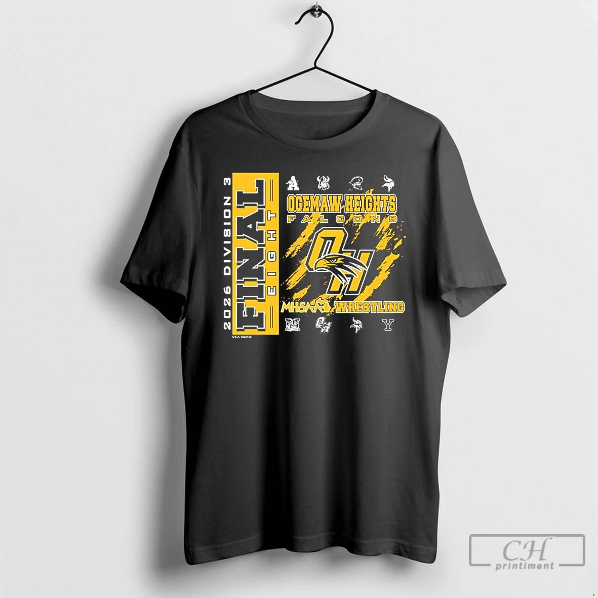 Classic Ogemaw Heights 2026 Mhsaa Team Wrestling - Adult & Kids T-Shirts, Sweatshirts & Hoodies apparel design preview 1