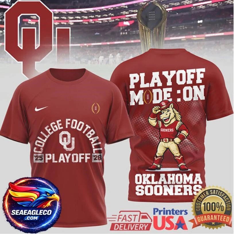Oklahoma Sooners 2025 2026 College Football Playoff - Adult & Kids T-Shirts, Sweatshirts & Hoodies apparel design preview 1
