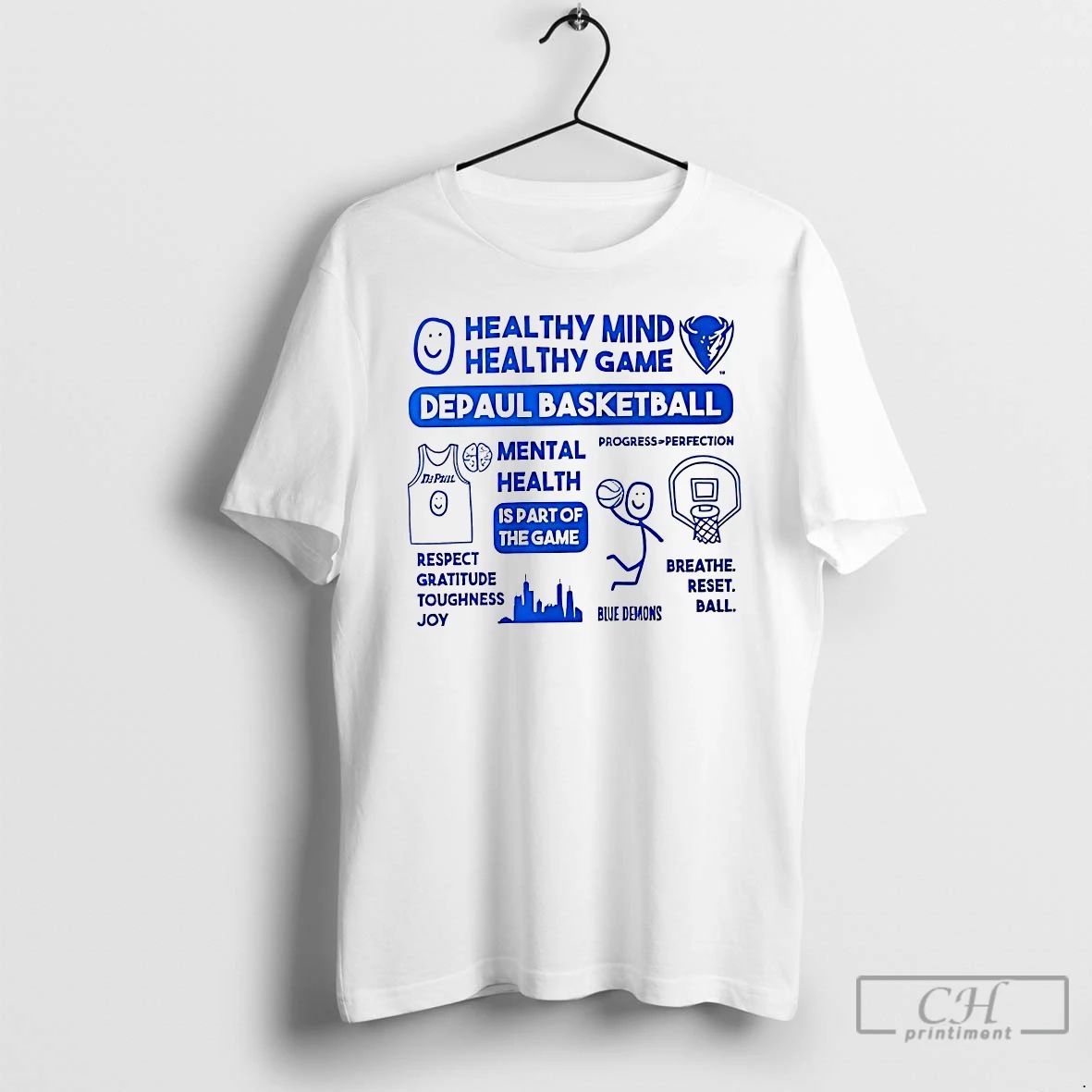 Classic Healthy Mind Game Depaul Basketball - Adult & Kids T-Shirts, Sweatshirts & Hoodies apparel design preview 1