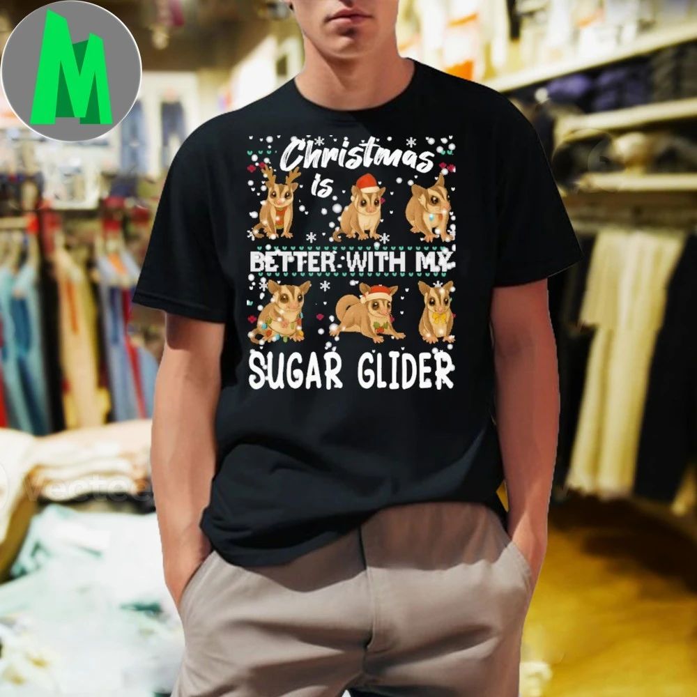 Christmas is better with Sugar glider - Adult & Kids T-Shirts, Sweatshirts & Hoodies apparel design preview 1