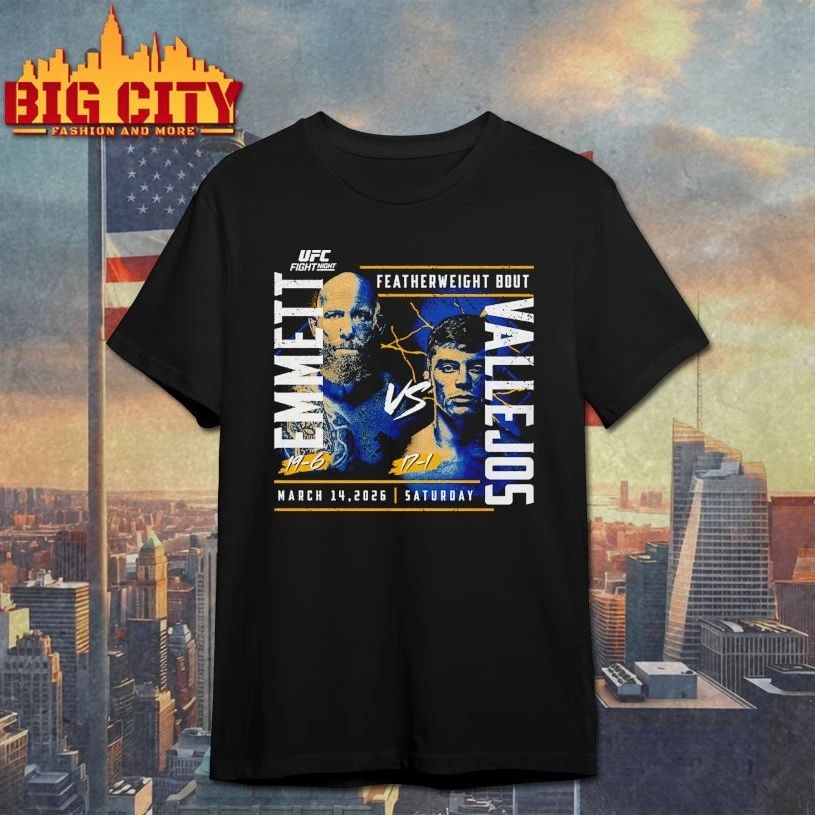 UFC Fight Night 2026 Emmett Vs. Vallejos - Adult & Kids T-Shirts, Sweatshirts & Hoodies apparel design preview 1