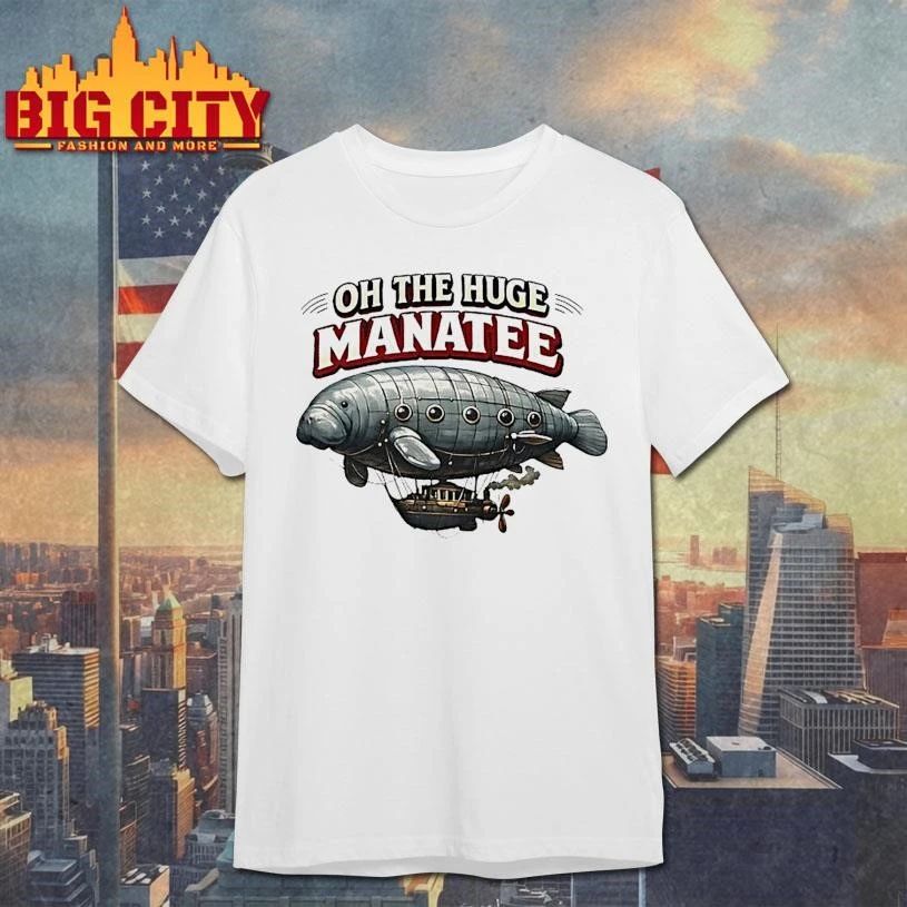 Oh The Huge Airship Manatee Graphic - Adult & Kids T-Shirts, Sweatshirts & Hoodies apparel design preview 1