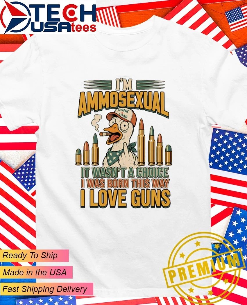Duck smoking I'm ammosexual it wasn't a choice I was - Adult & Kids T-Shirts, Sweatshirts & Hoodies apparel design preview 1