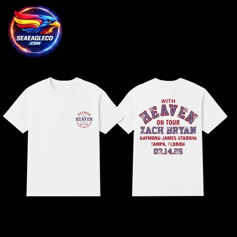 Zach Bryan With Heaven On Tour Raymond James Stadium - Adult & Kids T-Shirts, Sweatshirts & Hoodies apparel design preview 1