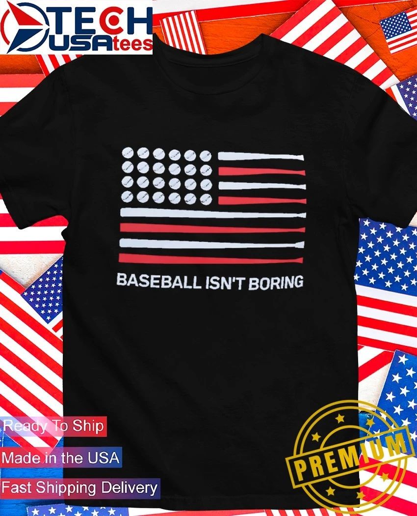 USA Flag Baseball isn't boring - Adult & Kids T-Shirts, Sweatshirts & Hoodies apparel design preview 1
