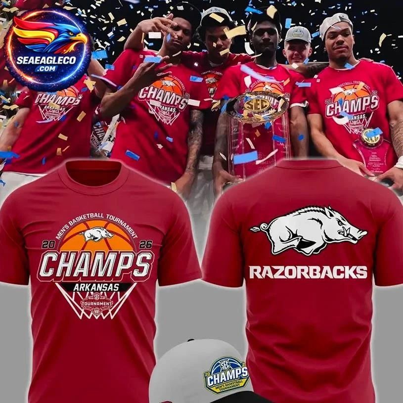 Arkansas Razorbacks Men's Basketball 2026 SEC - Adult & Kids T-Shirts, Sweatshirts & Hoodies apparel design preview 1