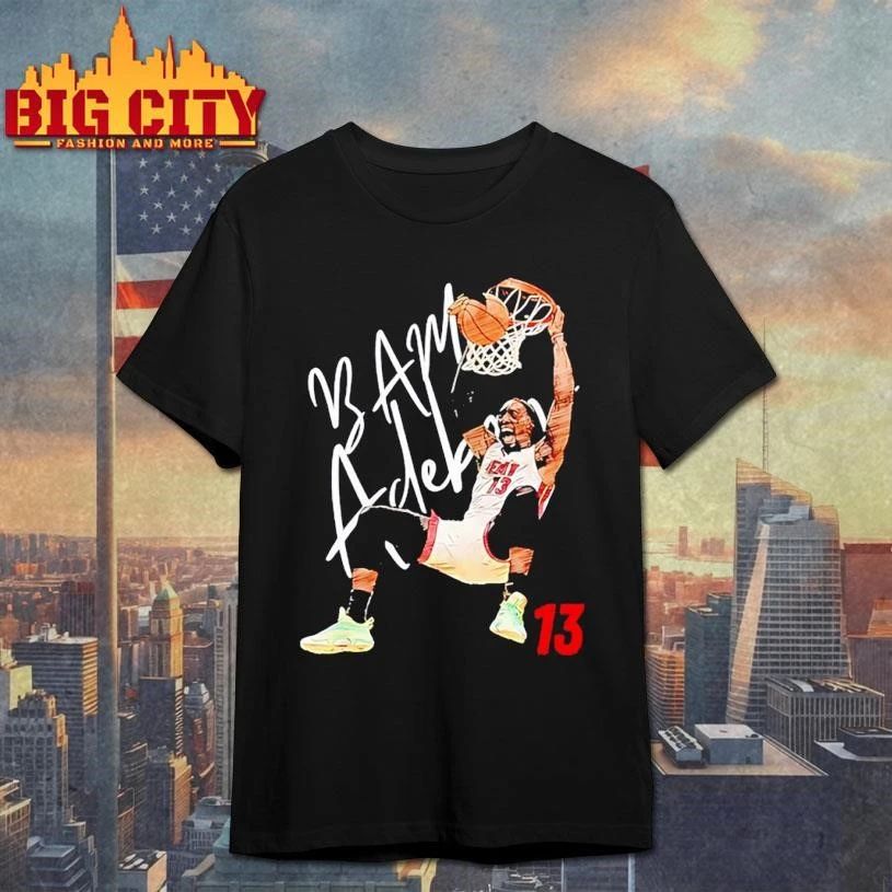 Miami Bam Adebayo #13 Dunk Basketball Cartoon - Adult & Kids T-Shirts, Sweatshirts & Hoodies apparel design preview 1