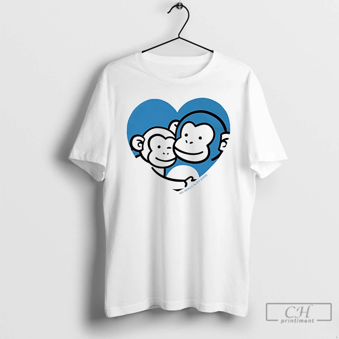 Classic My World In Arms Punchi Monkeys - Adult & Kids T-Shirts, Sweatshirts & Hoodies apparel design preview 1