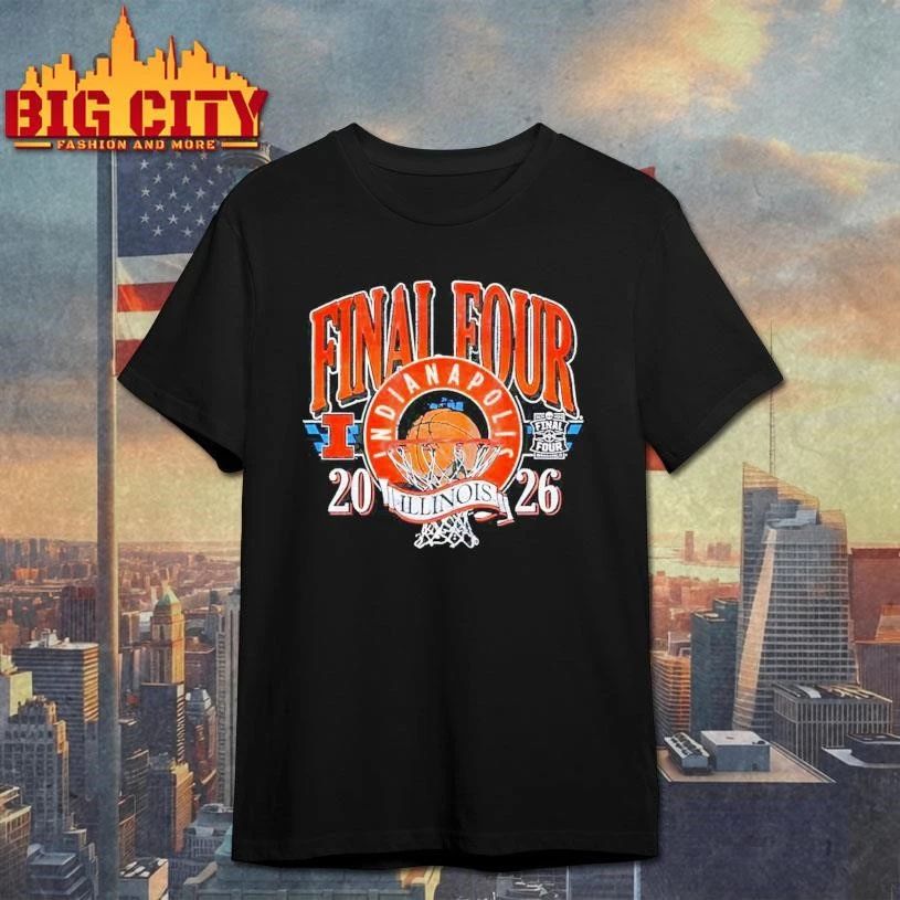 Illinois Basketball Final Four Indy Vintage Retro - Adult & Kids T-Shirts, Sweatshirts & Hoodies apparel design preview 1