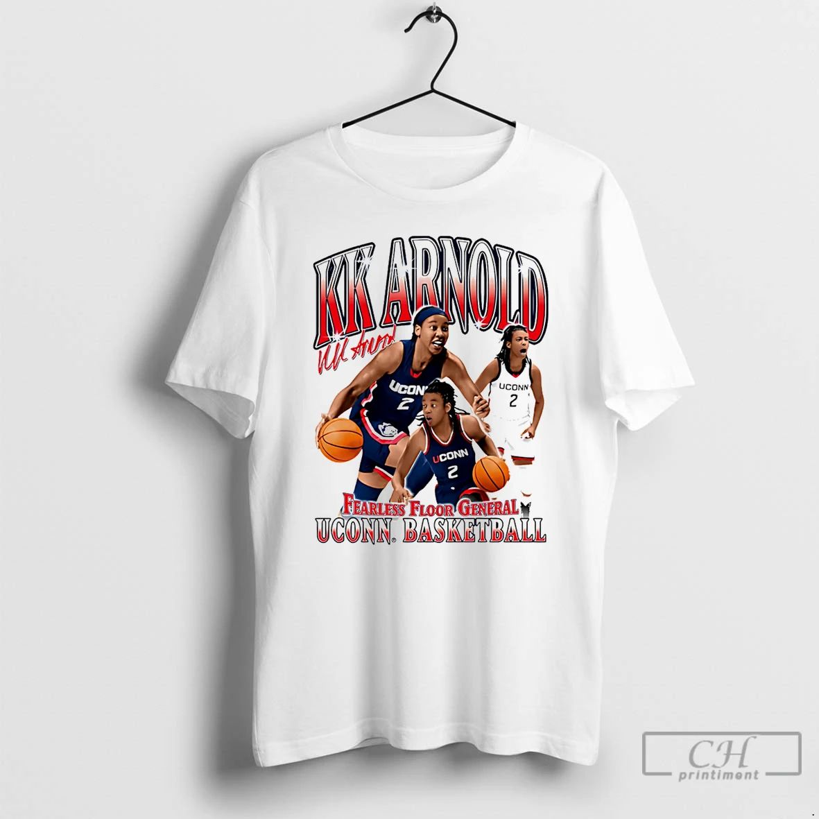 Classic Kk Arnold Uconn Huskies Fearless Floor - Adult & Kids T-Shirts, Sweatshirts & Hoodies apparel design preview 1
