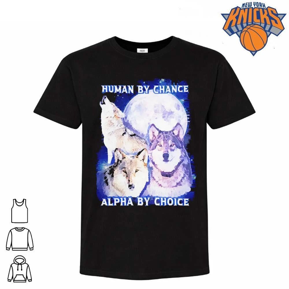 Human By Chance Alpha Choice Three Wolves Howling - Adult & Kids T-Shirts, Sweatshirts & Hoodies apparel design preview 1