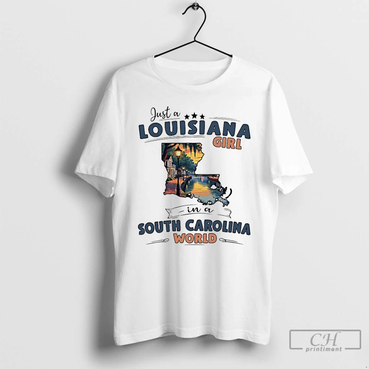 Classic Just A Louisiana Girl In South Carolina World - Adult & Kids T-Shirts, Sweatshirts & Hoodies apparel design preview 1