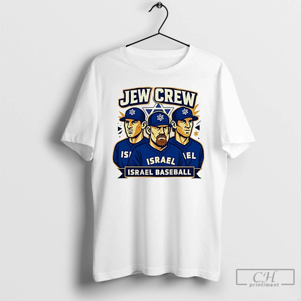 Classic Kevin Youkilis Jew Crew Israel Baseball - Adult & Kids T-Shirts, Sweatshirts & Hoodies apparel design preview 1