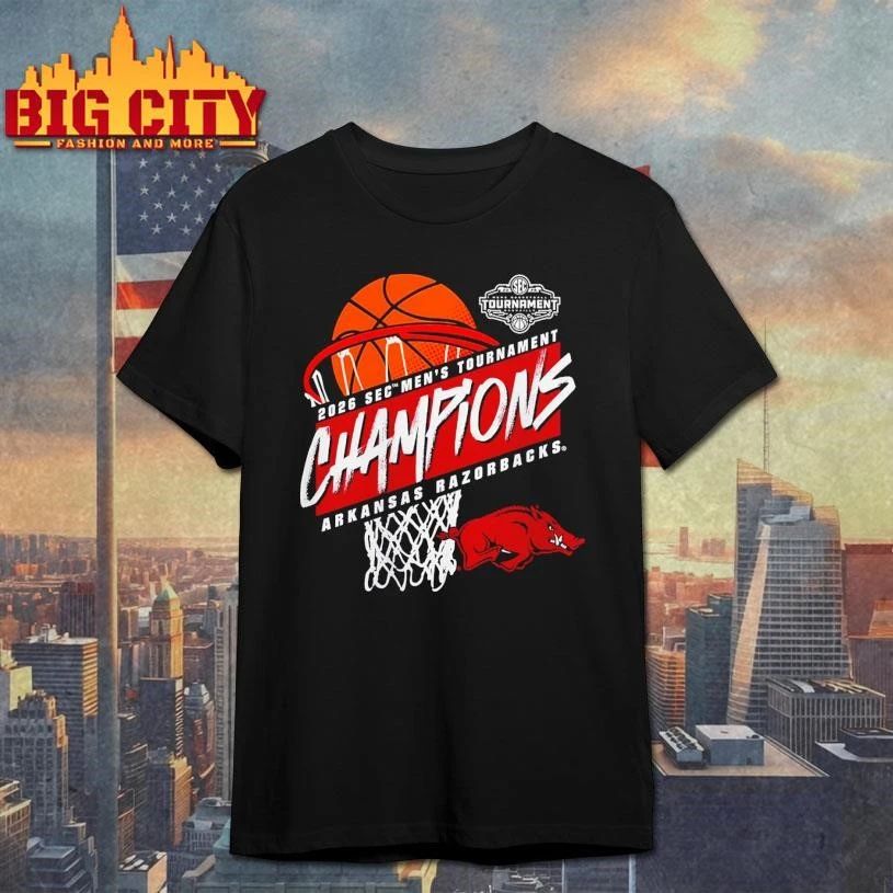 Arkansas Razorbacks 2026 SEC Men's Basketball - Adult & Kids T-Shirts, Sweatshirts & Hoodies apparel design preview 1