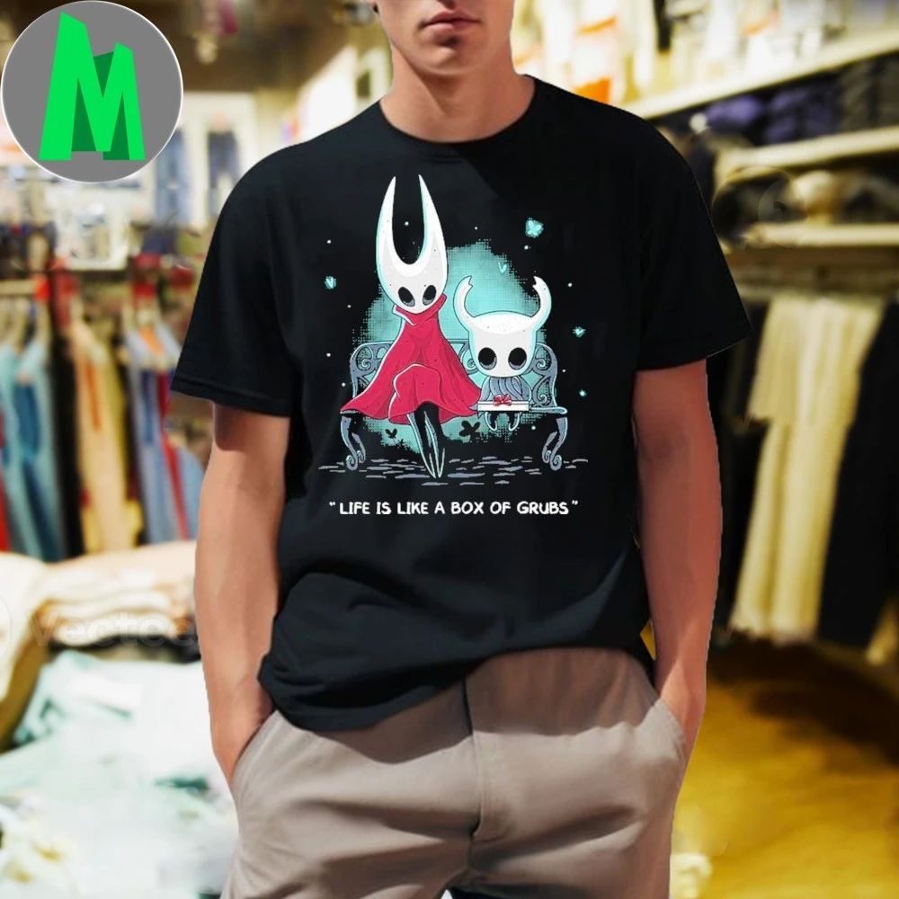 Hollow Knight Game Forest Life Is Like A Box Of Grubs - Adult & Kids T-Shirts, Sweatshirts & Hoodies apparel design preview 1