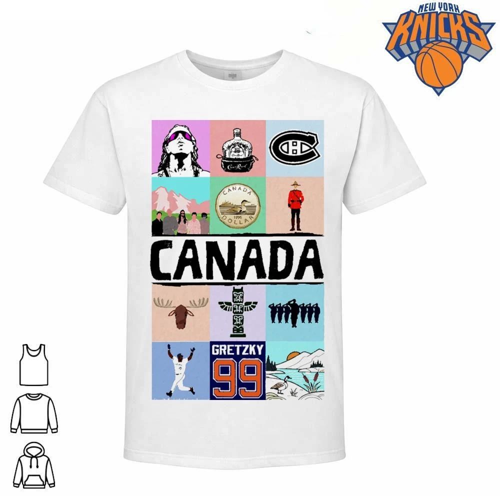 Canada Flag Pop Art Collage Gretzky 99 Mountie Loonie - Adult & Kids T-Shirts, Sweatshirts & Hoodies apparel design preview 1