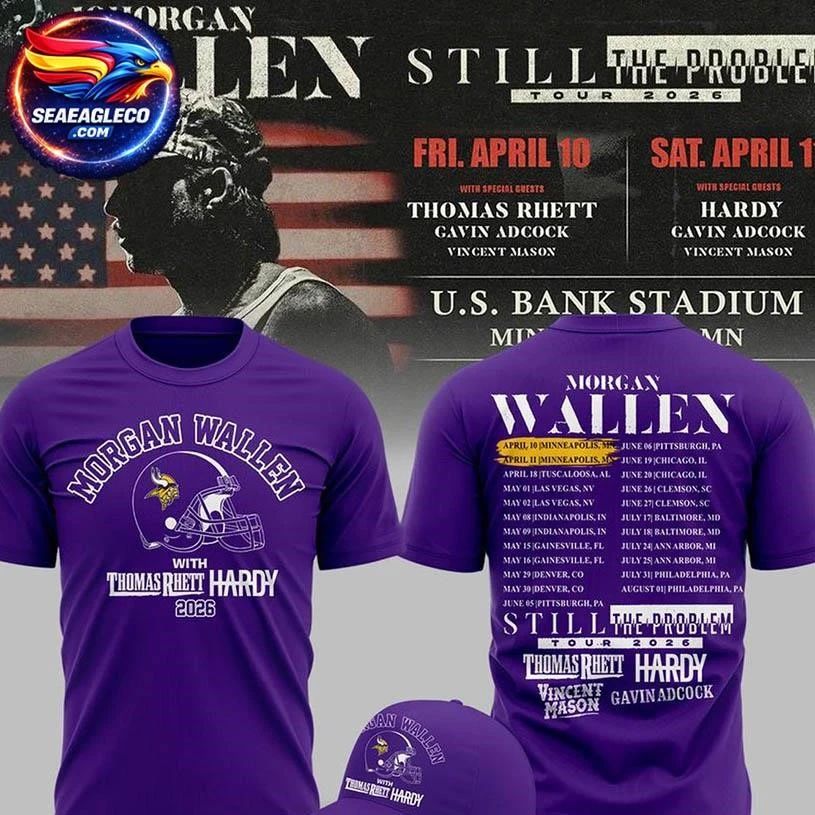 Minnesota Vikings x Morgan Wallen 2026 Still The - Adult & Kids T-Shirts, Sweatshirts & Hoodies apparel design preview 1