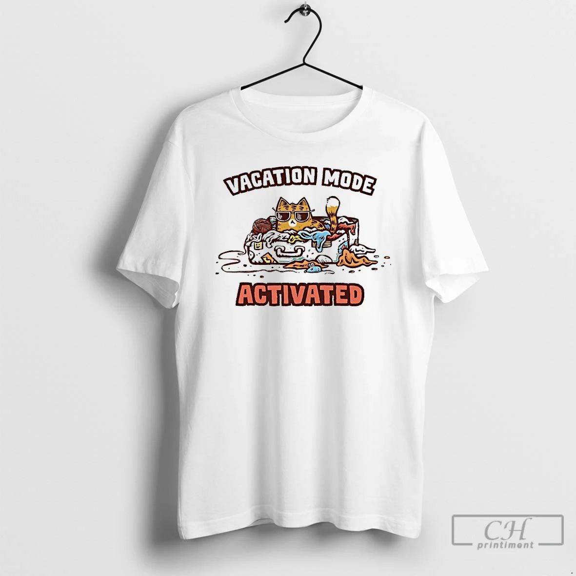 Classic Cat Vacation Mode Activated - Adult & Kids T-Shirts, Sweatshirts & Hoodies apparel design preview 1