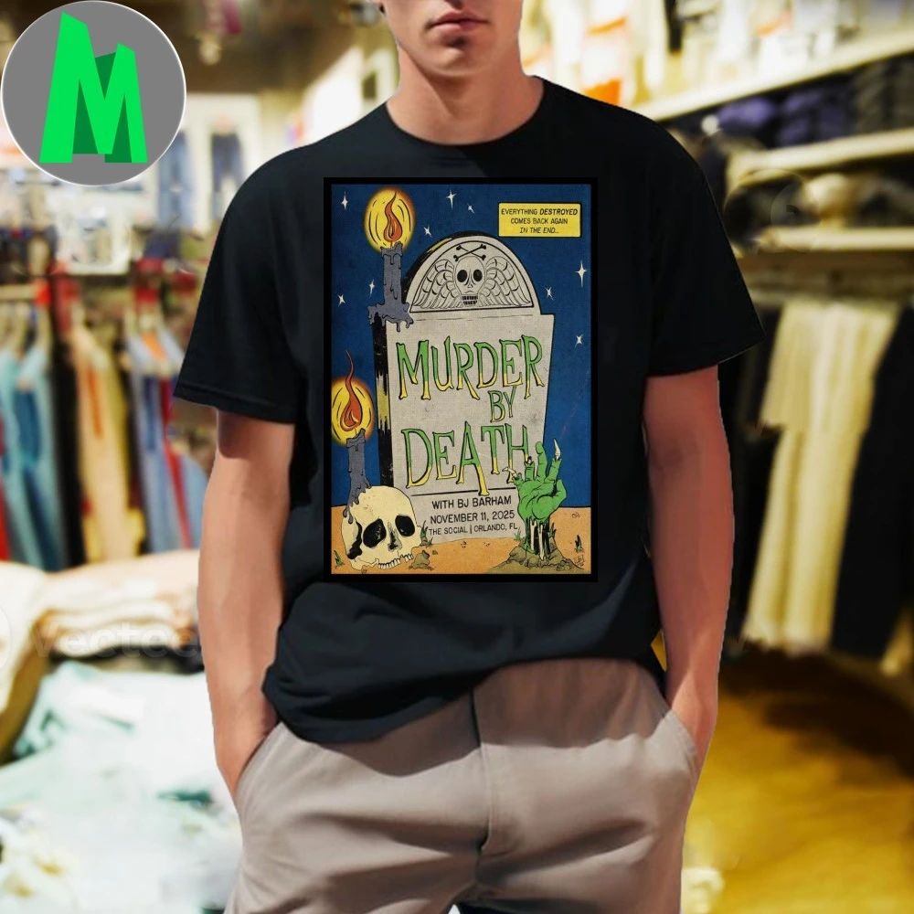 Murder By Death Nov 11 2025 With BJ Barham Orlando - Adult & Kids T-Shirts, Sweatshirts & Hoodies apparel design preview 1