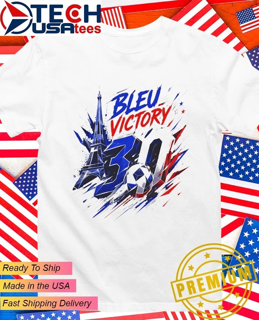 Bleu Victory 30 France Soccer Eiffel Tower - Adult & Kids T-Shirts, Sweatshirts & Hoodies apparel design preview 1
