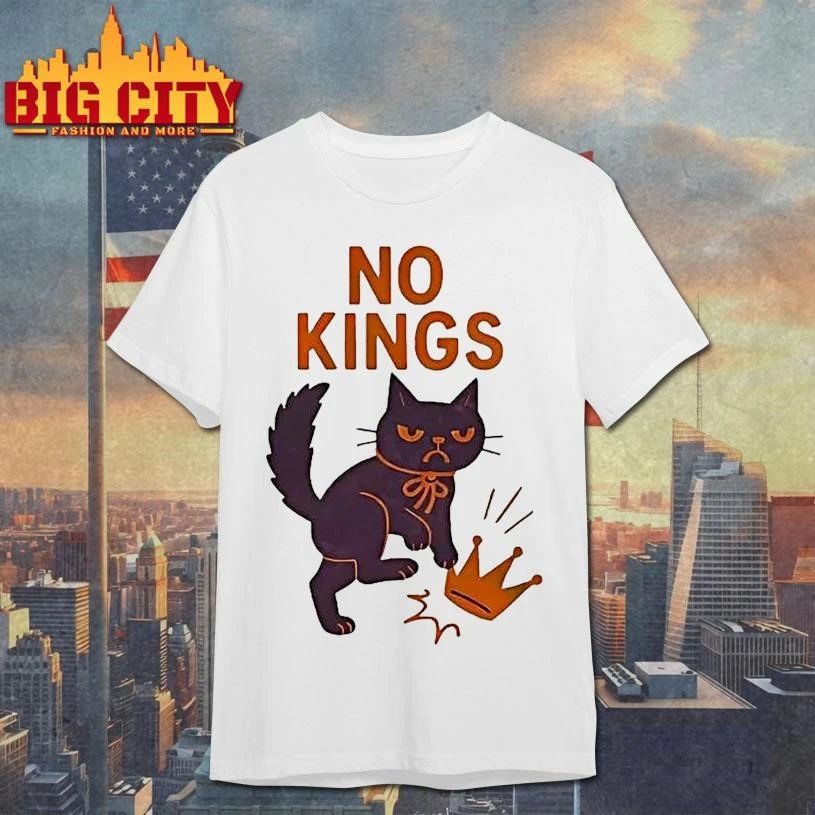 No Kings In America Black Cat Anti-Trump - Adult & Kids T-Shirts, Sweatshirts & Hoodies apparel design preview 1