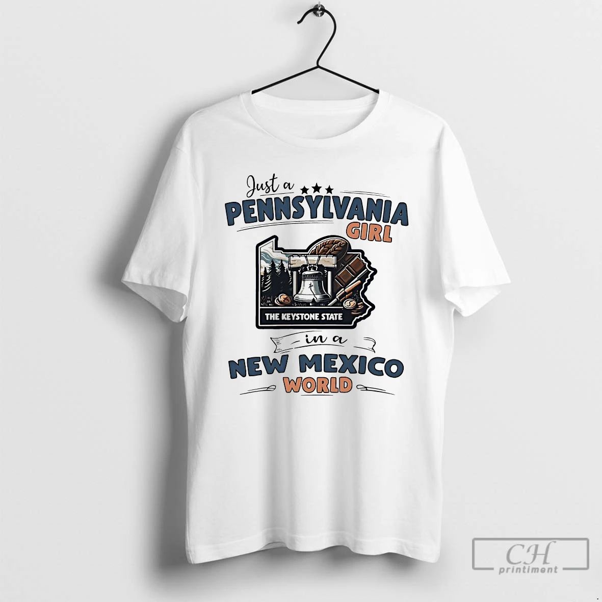 Classic Just A Pennsylvania Girl In New Mexico World - Adult & Kids T-Shirts, Sweatshirts & Hoodies apparel design preview 1