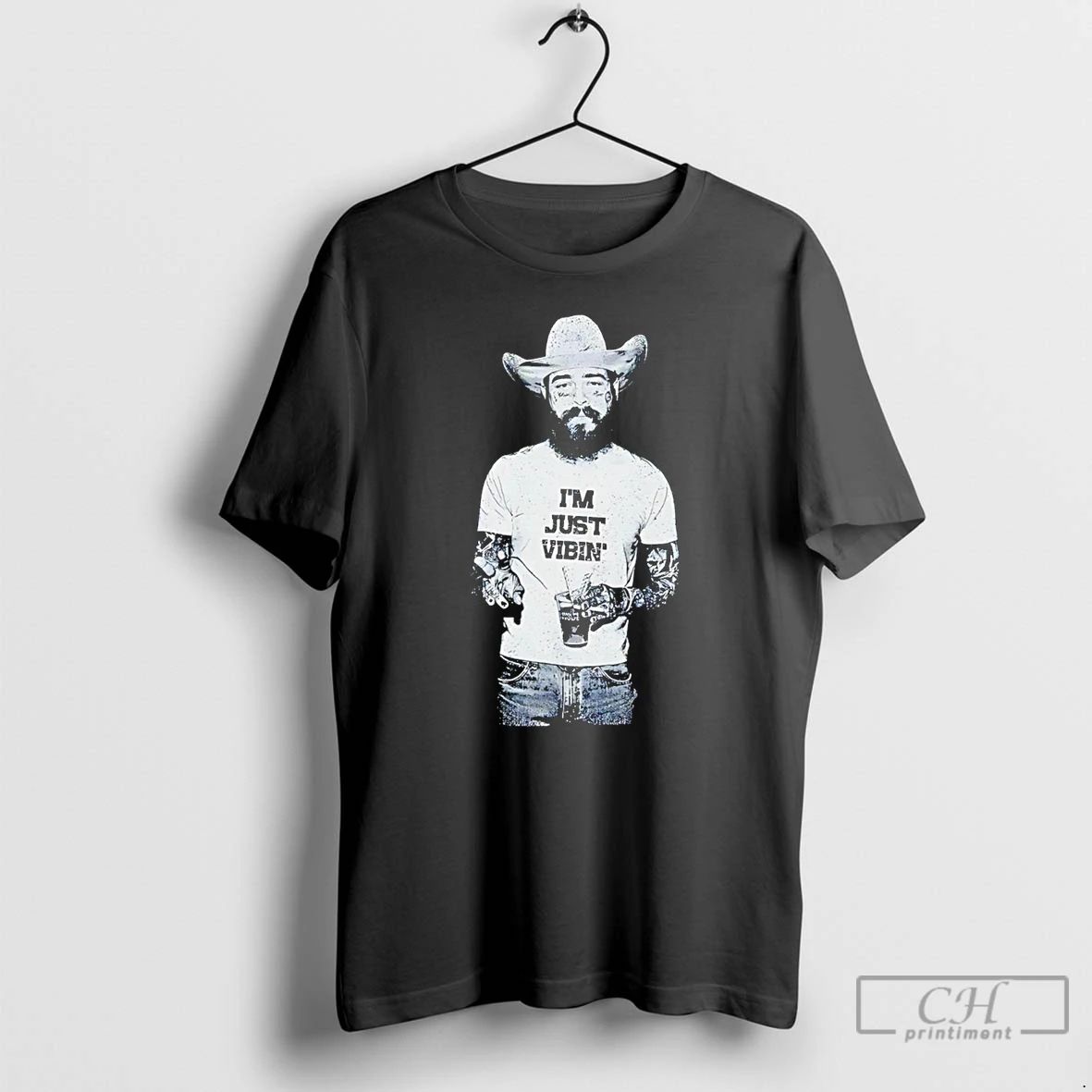 Classic Post Malone Western Posty Im Just Vibin - Adult & Kids T-Shirts, Sweatshirts & Hoodies apparel design preview 1