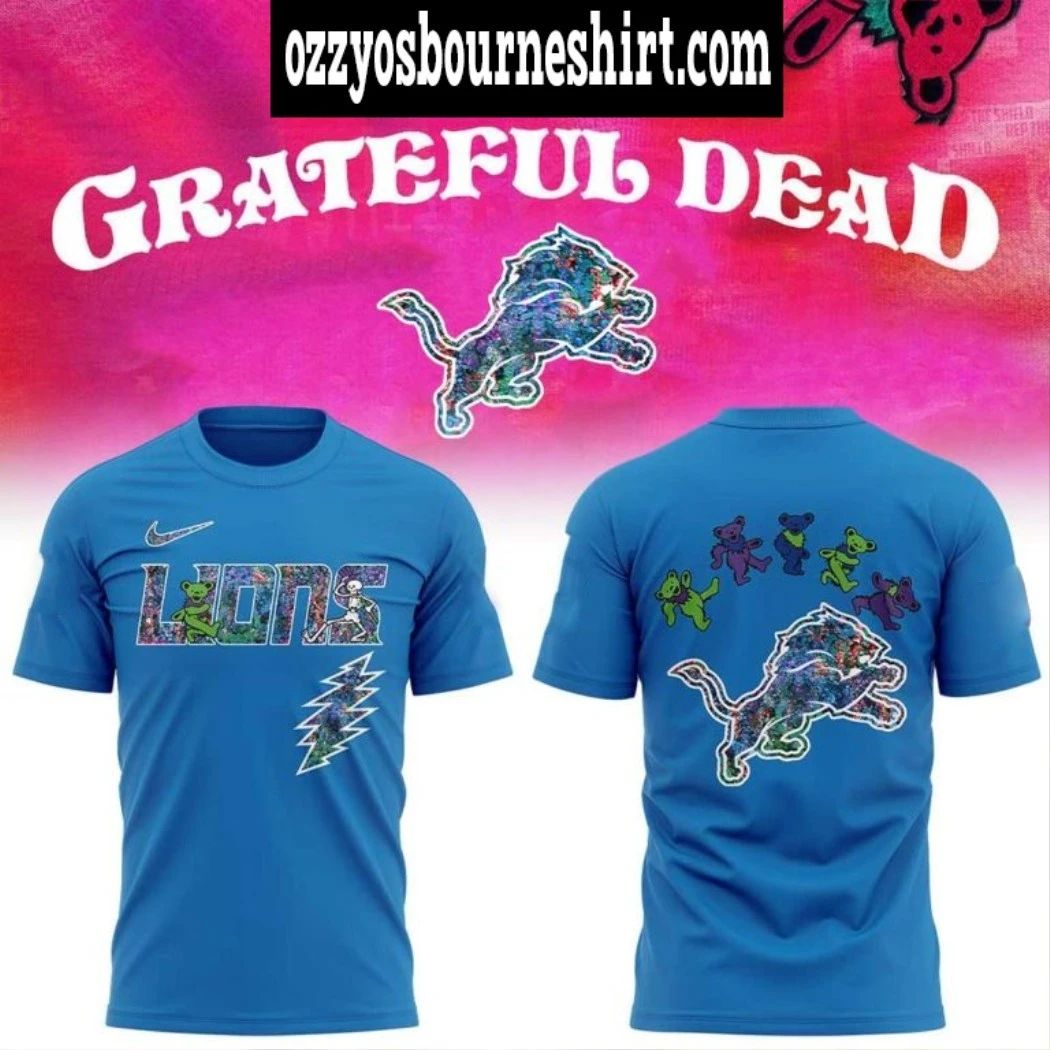 Detroit Lions Celebration Grateful Dead 60 Years - Adult & Kids T-Shirts, Sweatshirts & Hoodies apparel design preview 1