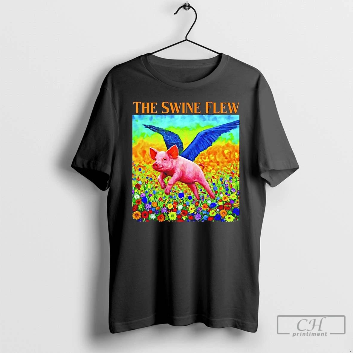 Classic The Swine Flew Pig With Wings Meme - Adult & Kids T-Shirts, Sweatshirts & Hoodies apparel design preview 1