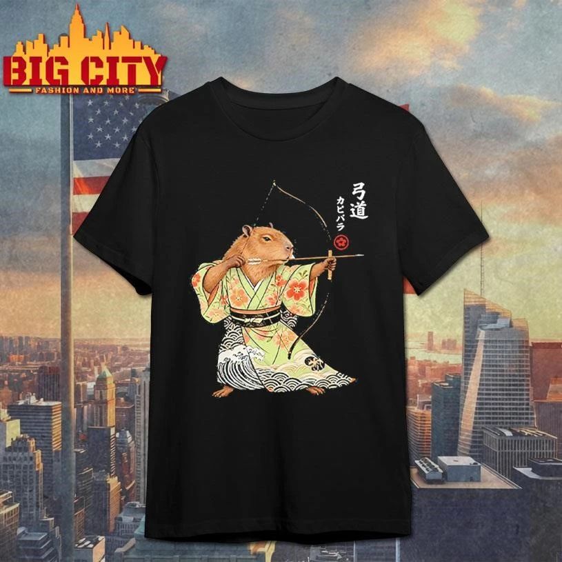Capybara Archery Samurai Kyudo Japanese Animal Funny - Adult & Kids T-Shirts, Sweatshirts & Hoodies apparel design preview 1
