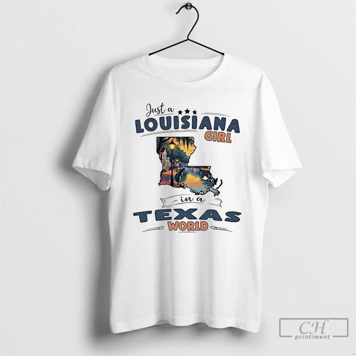 Classic Just A Louisiana Girl In Texas World - Adult & Kids T-Shirts, Sweatshirts & Hoodies apparel design preview 1