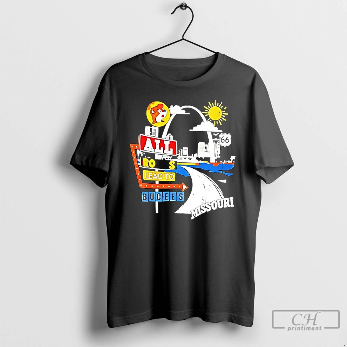 Classic All Roads Lead To Buc Ees Missouri Route 66 - Adult & Kids T-Shirts, Sweatshirts & Hoodies apparel design preview 1