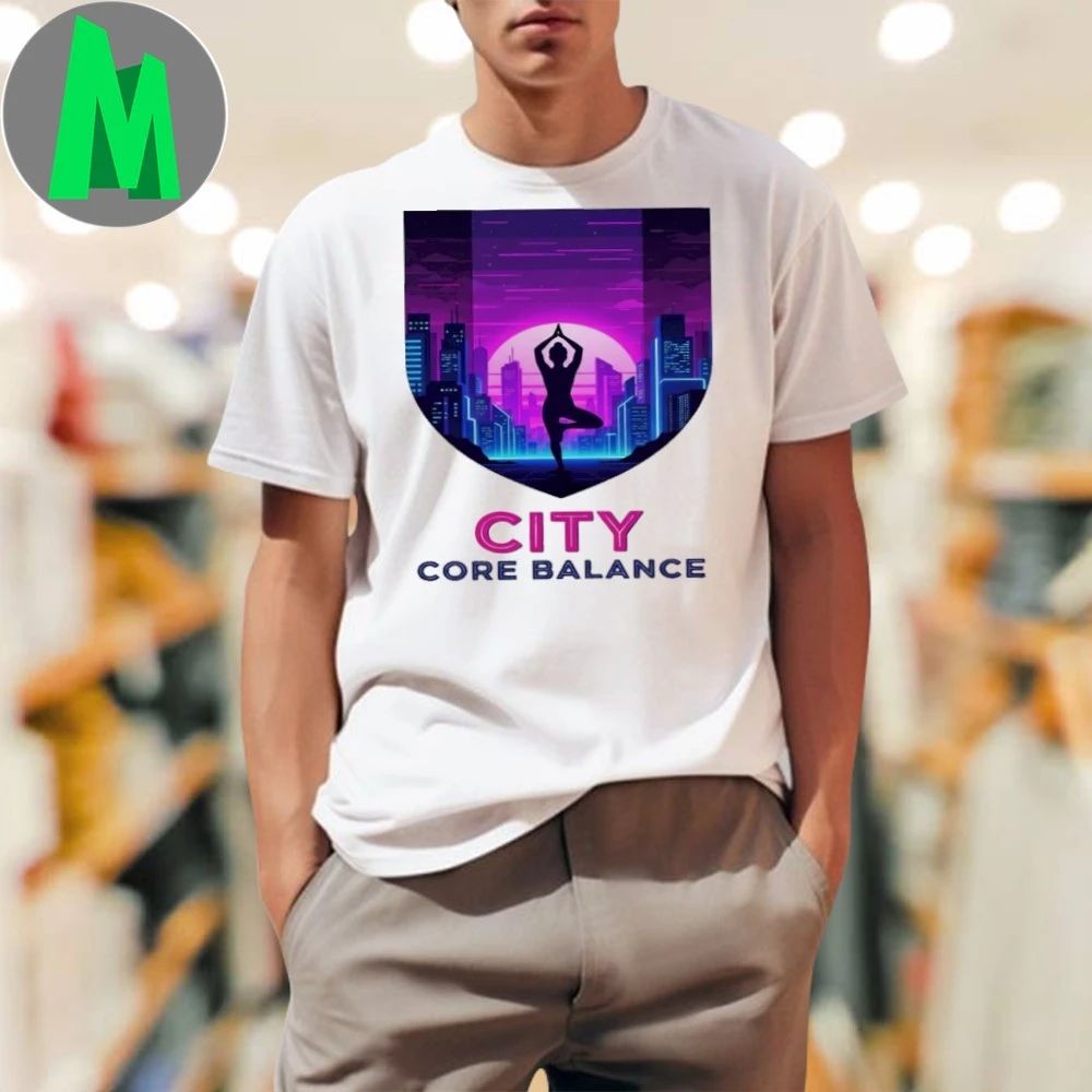 City Core Balance Urban Yoga Skyline - Adult & Kids T-Shirts, Sweatshirts & Hoodies apparel design preview 1