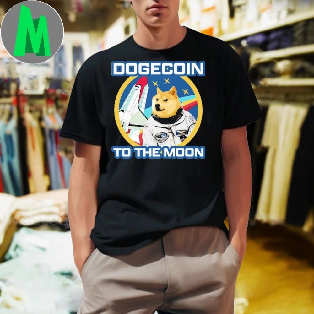 Shiba Inu Dogecoin to the Moon - Adult & Kids T-Shirts, Sweatshirts & Hoodies apparel design preview 1