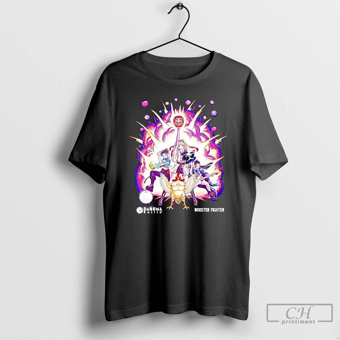 Classic Daruma Rollin X Rooster Fighter Explosion - Adult & Kids T-Shirts, Sweatshirts & Hoodies apparel design preview 1