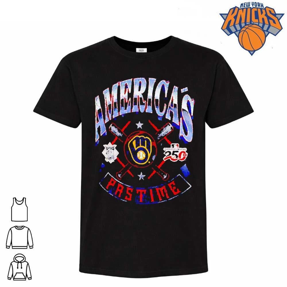 Milwaukee Brewers Americas Pastime Celebrating 250th - Adult & Kids T-Shirts, Sweatshirts & Hoodies apparel design preview 1