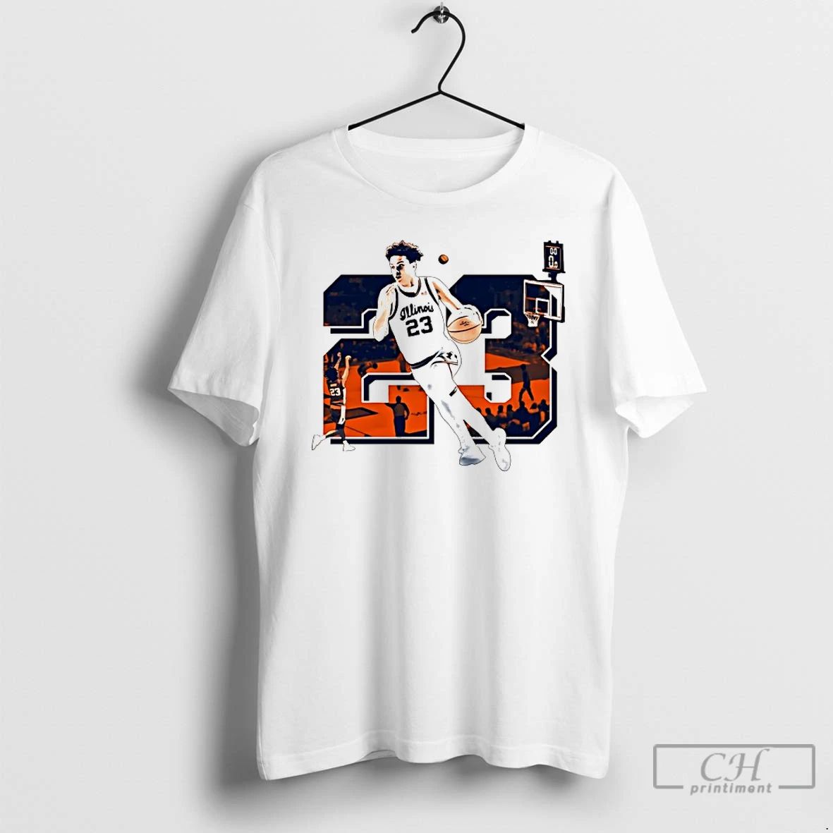 Classic Illinois Basketball Keaton Wagler Graphic - Adult & Kids T-Shirts, Sweatshirts & Hoodies apparel design preview 1