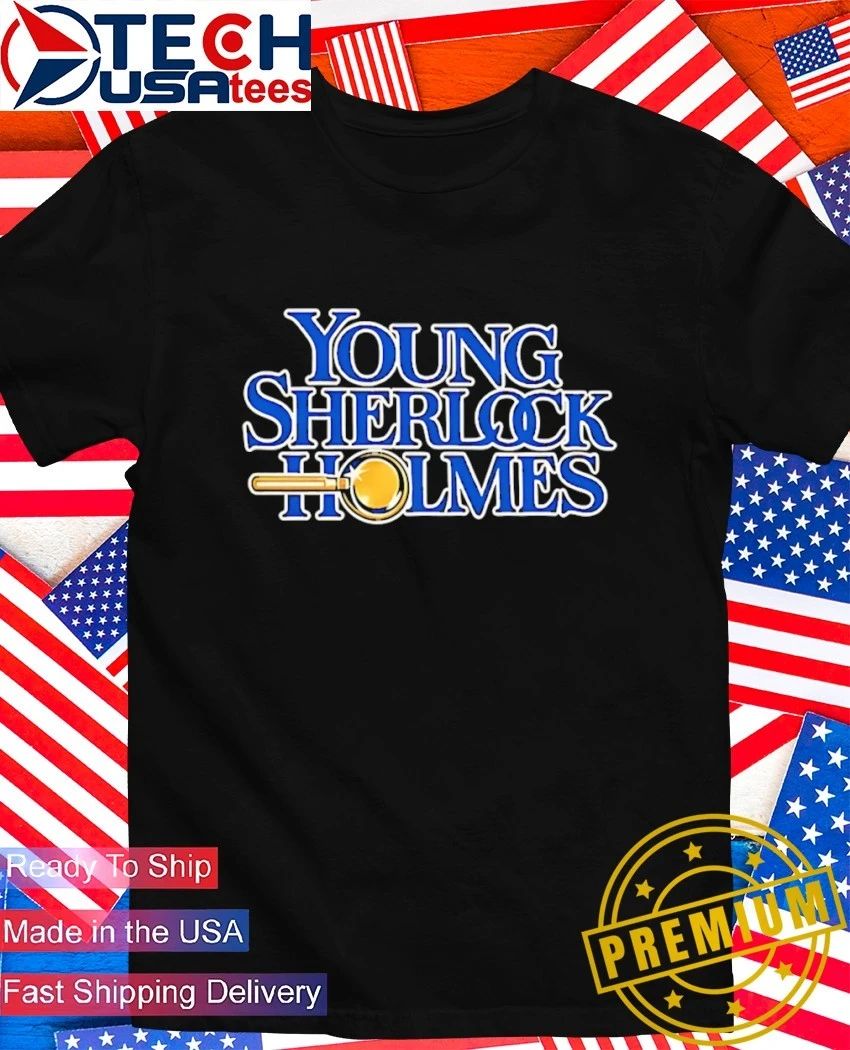 Millie Bobby Brown wearing young sherlock holmes - Adult & Kids T-Shirts, Sweatshirts & Hoodies apparel design preview 1
