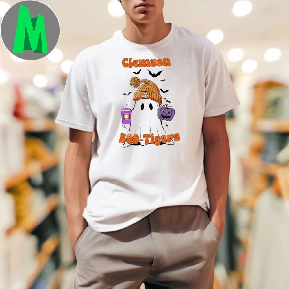 Clemson College Spirit Ghost Boo Tigers Coffee - Adult & Kids T-Shirts, Sweatshirts & Hoodies apparel design preview 1