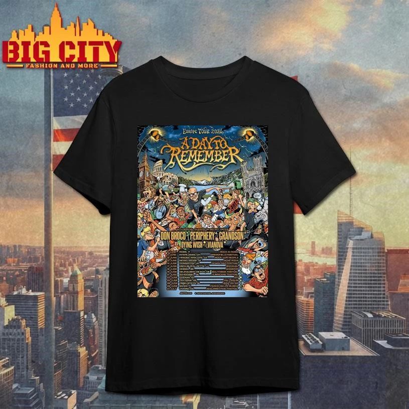 A Day To Remember Europe Tour 2026 Schedule Dates - Adult & Kids T-Shirts, Sweatshirts & Hoodies apparel design preview 1