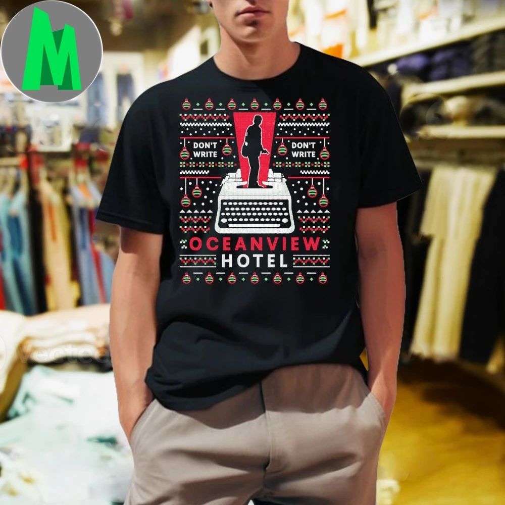 Alan Wake 2 Don't Write Oceanview Hotel Ugly Sweater - Adult & Kids T-Shirts, Sweatshirts & Hoodies apparel design preview 1