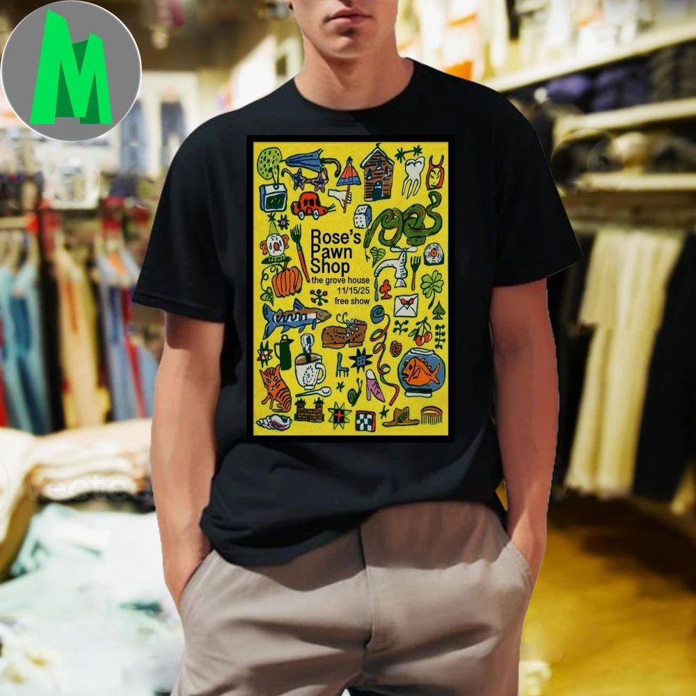 Rose's Pawn Mariposa California Gig Poster - Adult & Kids T-Shirts, Sweatshirts & Hoodies apparel design preview 1