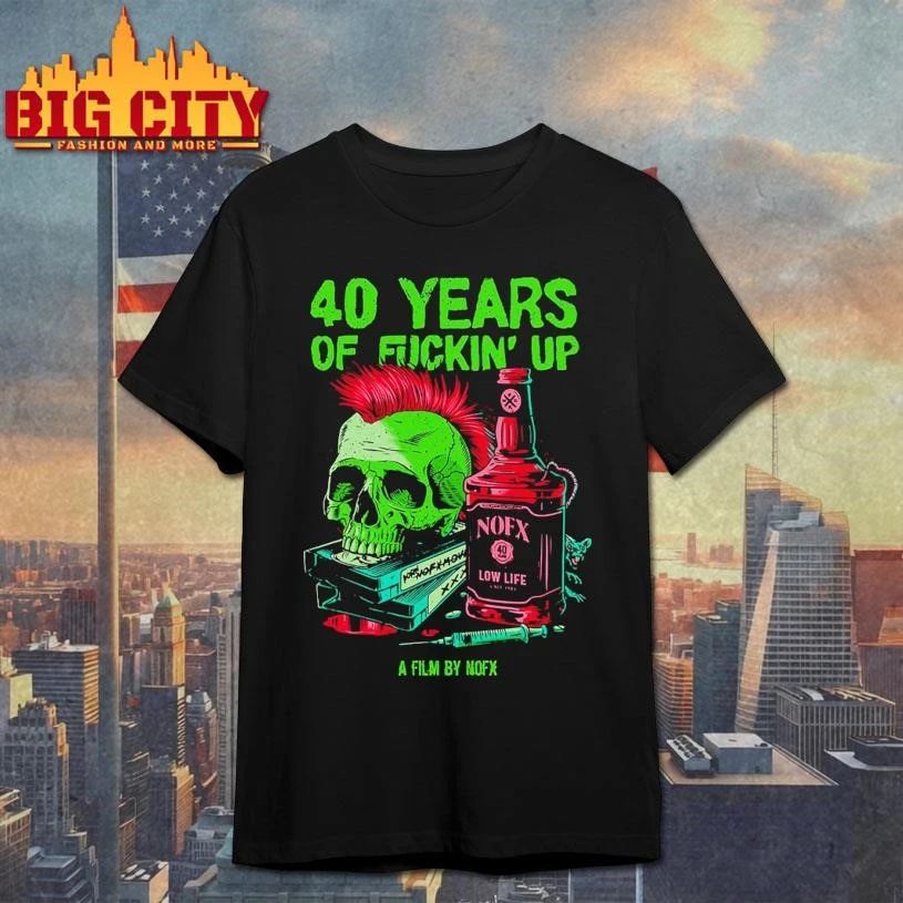 NOFX 40 Years Of Funkin' Up Film Bottle Skull - Adult & Kids T-Shirts, Sweatshirts & Hoodies apparel design preview 1