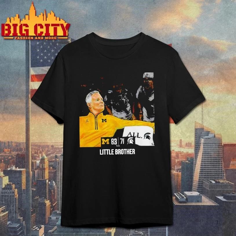 Michigan 83 State 71 Dusty May Little Brother Graphic - Adult & Kids T-Shirts, Sweatshirts & Hoodies apparel design preview 1