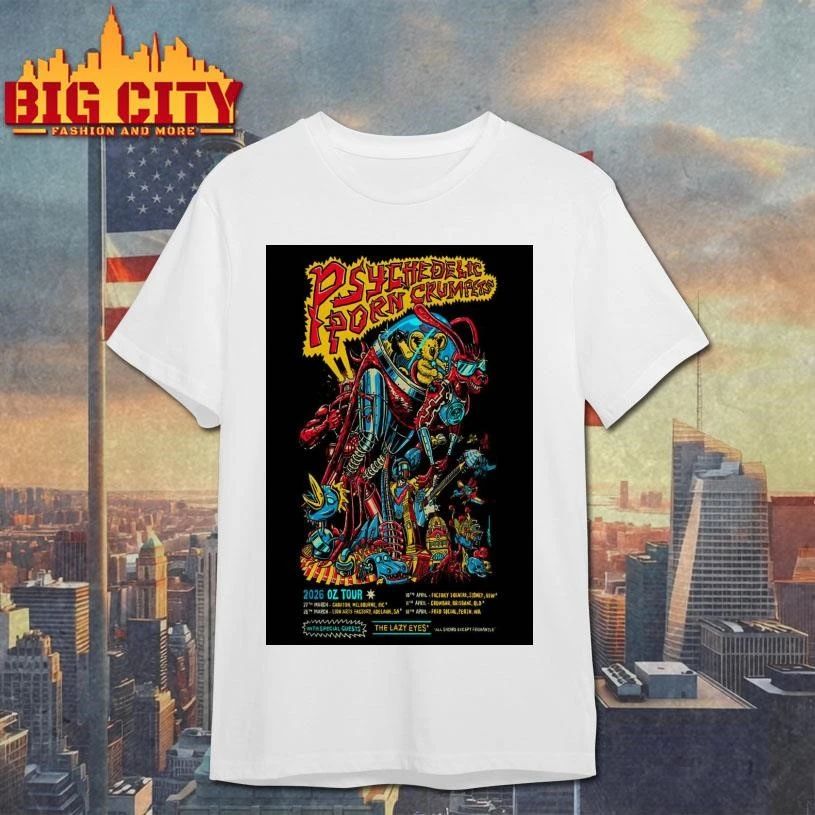 Psychedelic Porn Crumpets 2026 OZ Tour Limited Poster - Adult & Kids T-Shirts, Sweatshirts & Hoodies apparel design preview 1
