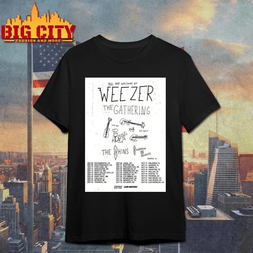 Weezer The Gathering Tour 2026 Cities Dates Poster - Adult & Kids T-Shirts, Sweatshirts & Hoodies apparel design preview 1