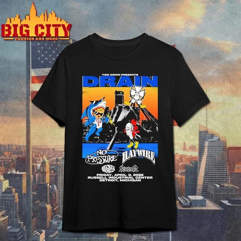 Drain Tied Down Presents At Russell Industrial Center - Adult & Kids T-Shirts, Sweatshirts & Hoodies apparel design preview 1